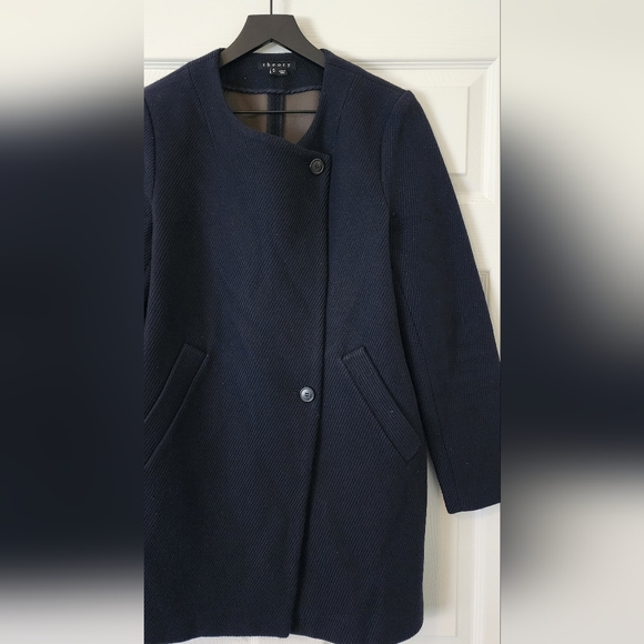 Theory Venizka Camden Asymmetric Wool Blend Twill Coat - Picture 2 of 5